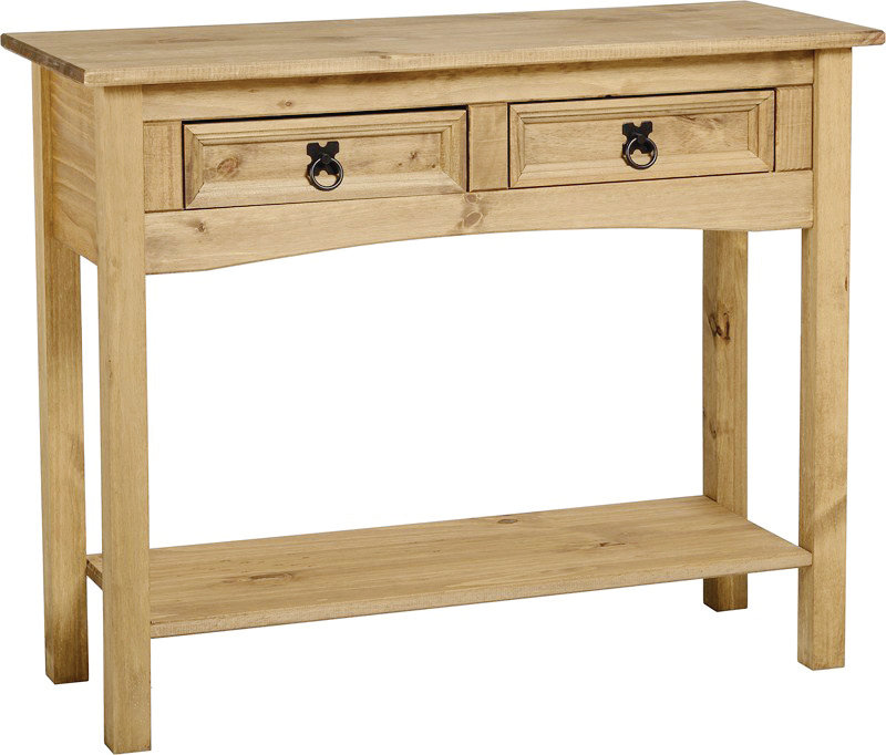 Corona 90 cm W Solid Wood Top Console Table