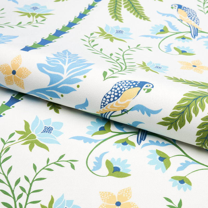 Island Palm Indoor/Outdoor Fabric, Blue/Green