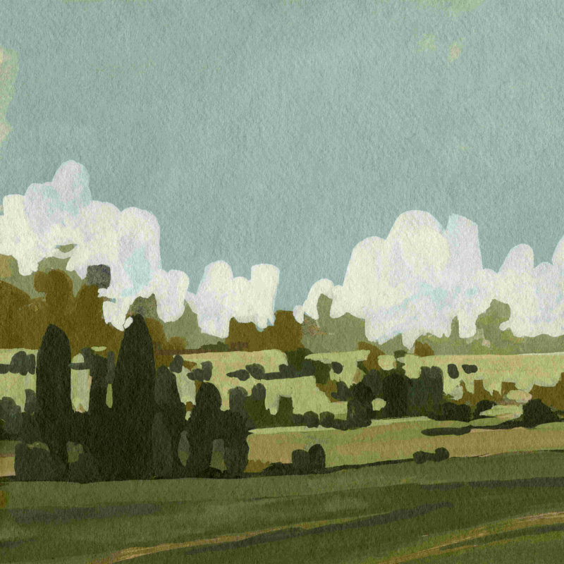 «Lush Summer I» par Emma Caroline - reproduction d'art sur toile tendue, L 12 po x H 12 po