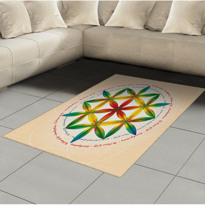 Tapis décoratif ivoire à haute densité en fibres longues, Rectangle— 4 pi x 5 pi 8 po
