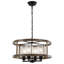 Lustre cylindrique 4 lumières de style industriel de 20 pouces avec abat-jour cylindrique en verre transparent, semi-encastré convertible-575557323