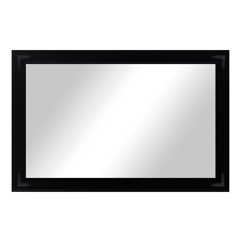 Rayne Heritage Hardwood Poplar Mirror With Decorative Corner Brackets, 44 x 33, Black