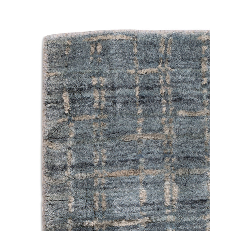 Simplicity Comfort Plaid Area Rug in Blue