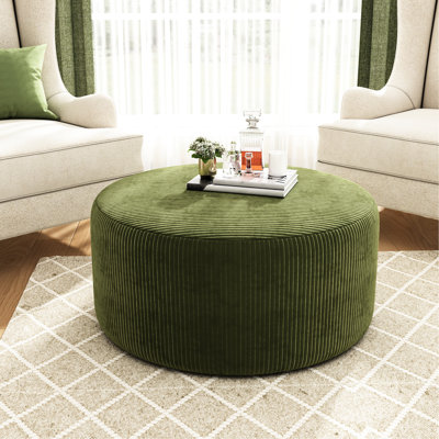 Velours côtelé velours côtelé, ton olive, style rond avec élégance moderne, P 30,27 po, idéal pour les décors minimalistes, idéal