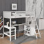 Lit mezzanine simple avec tablettes et bureau