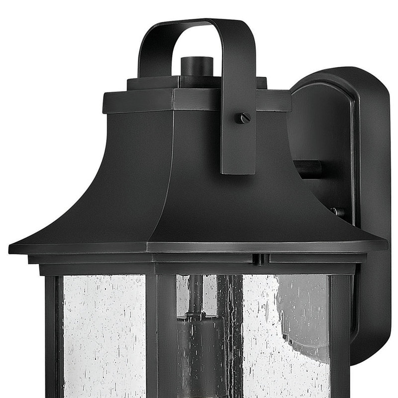 Grant Outdoor Wall Lantern, Black, 16.75" H x 7.25" W x 8.25" D