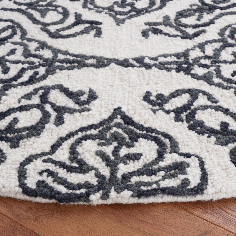 Tapis damassé en laine Anjalina, Tapis de couloir 2 pi 3 po x 8 pi
