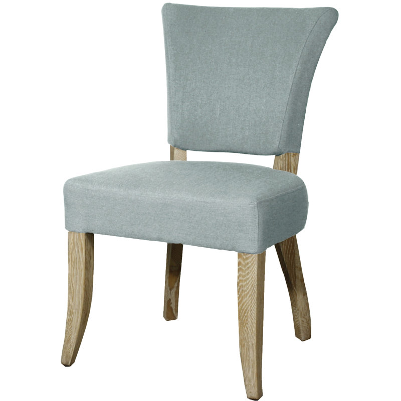 Yokota Upholstered Side Chair, Natural, Soft Blue
