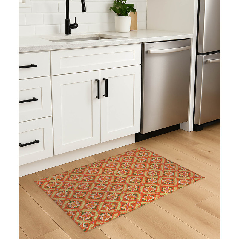 Tapis de cuisine antidérapant Eden, Orangeade, Rectangle 5 pi x 7 pi