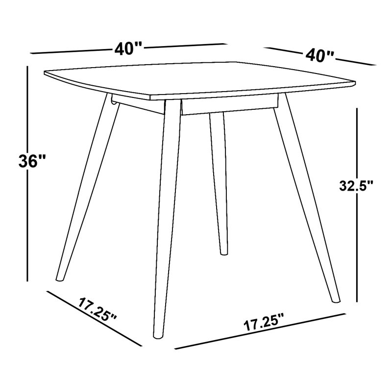 Santana Beech Solid Wood Base Dining Table, 36"