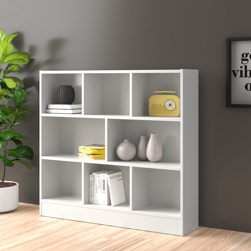 Bibliothèque standard H 40,9 "x l 39,4" Keedon, Blanc, (8 tablettes) H 42 po x l 39 po x P 9 po, 8