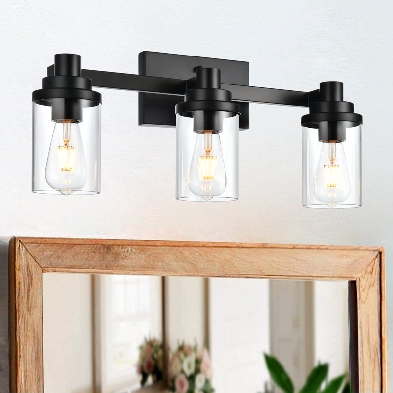 Bathroom Light Fixtures, Bathroom Lighting Fixtures Over Mirror With Clear Glass Shade, Vanity Lights For Bathroom Living Room Bedroom, ETL Listed