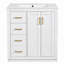 Meuble-lavabo 30 po avec lavabo en céramique et armoire de rangement en bois massif-990131674