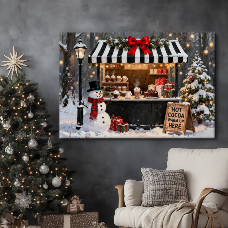 Art de Noël arbre de Noël chaud cacao, H 40 po x l 48 po