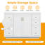 48" Classic Freestanding Bathroom Vanity Cabinet Only, 6 Drawers & 2 Soft-Close Doors, White