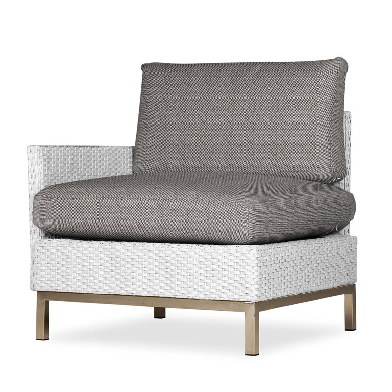 Elements Outdoor One Arm Lounge Chair, Cottage Pepper, White