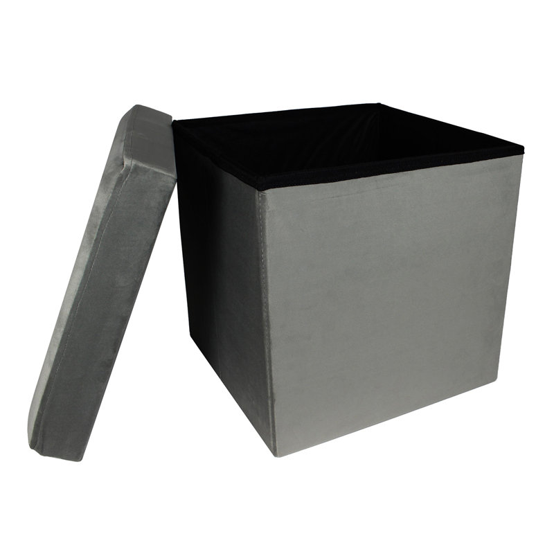 Repose-pieds tabouret avec rangement Modern, Polyester gris