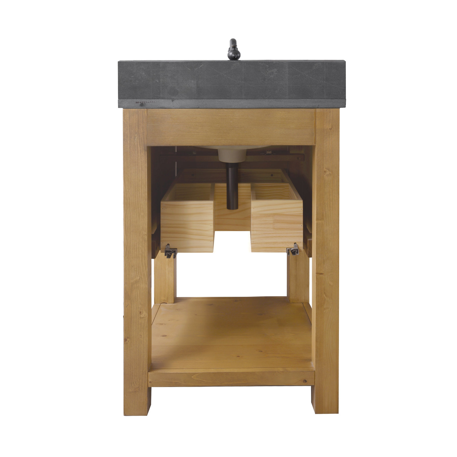 Keri 24'' Single Bathroom Vanity, Tan/Antique Black