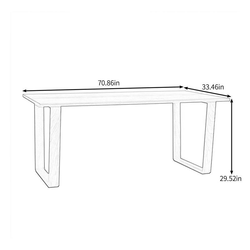 Quality Black Walnut Dining Table, 29.52" H x 70.86" L x 33.46" W