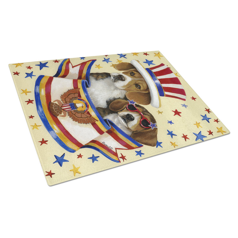 Caroline's Treasures Scottie USA Glass Cutting Board, Beagle