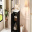 Ensemble de meuble-lavabo sur pied 20 po avec lavabo en céramique, meuble-lavabo simple autoportant avec porte à fermeture douce, tablette réglable, style moderne, noir.