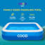 Polyvinyl Chloride (PVC) Rectangle Inflatable Pool 51cm H x 150cm W x 201cm L , with Pump Included