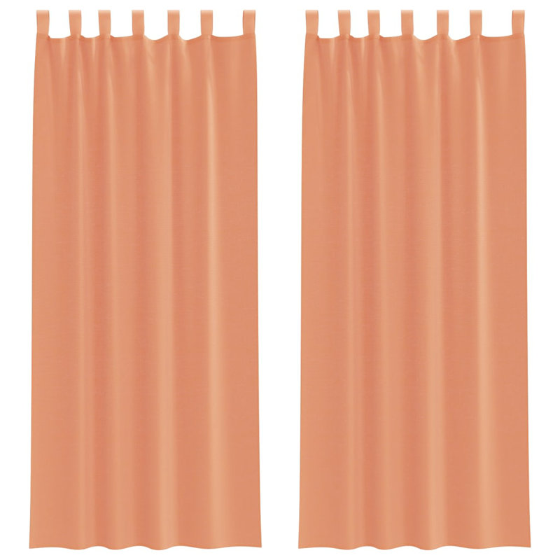 Semi Sheer Curtain Pair, 140cm Width x 260cm Drop, Terracotta