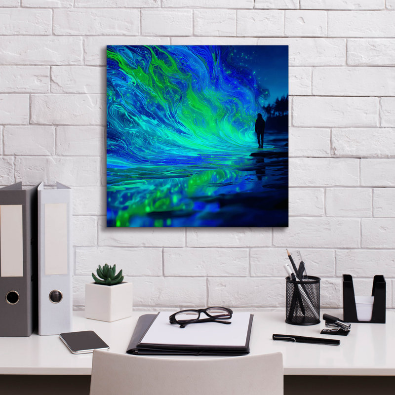  «Waves Beyond Reality» par Ann Klee, art mural sur toile, H 18 po x l 18 po