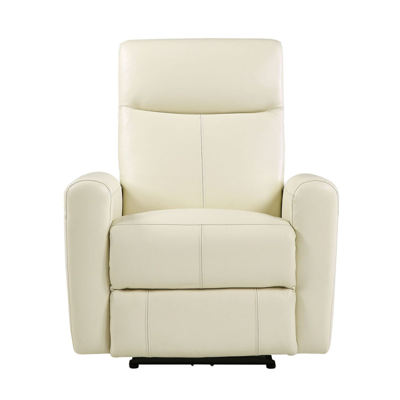 Recliner, Beige Genuine Leather