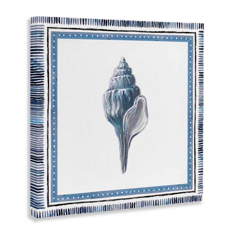 Toile de conque douce et bleue, design par Lanie Loreth, H 17 po x l 17 po