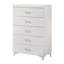 Commode 5 tiroirs Casilda, finition blanche