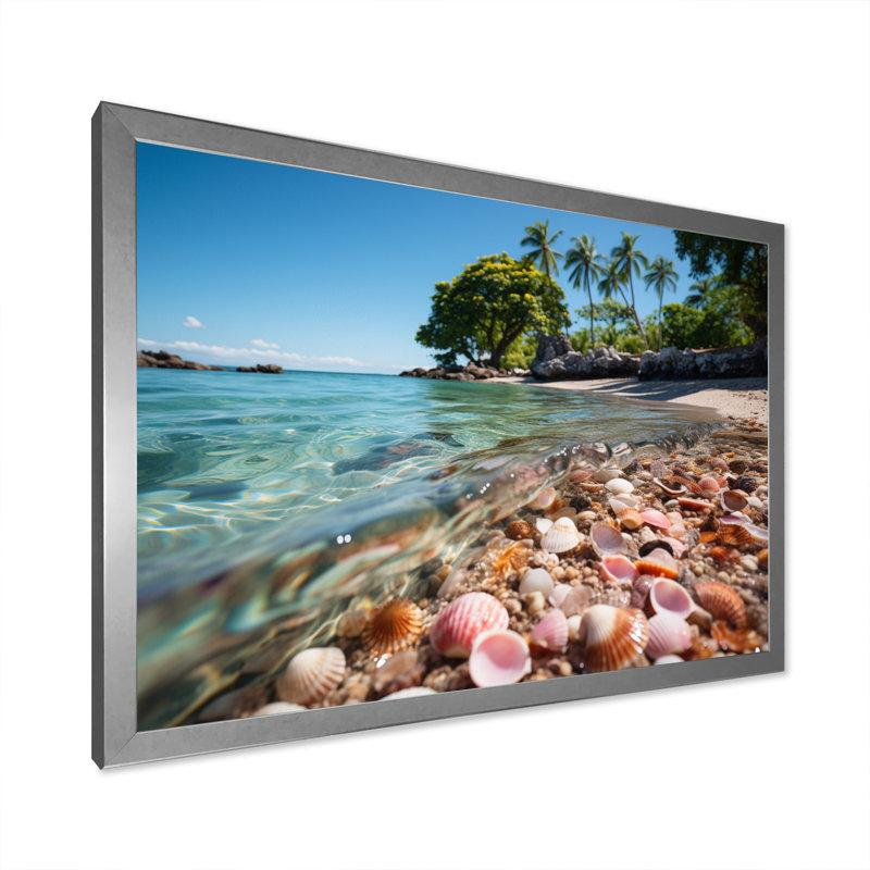 Caraibe Beach Gems - Imprimé, H 34 po x l 44 po x P 1,5 po, Cadre photo argenté