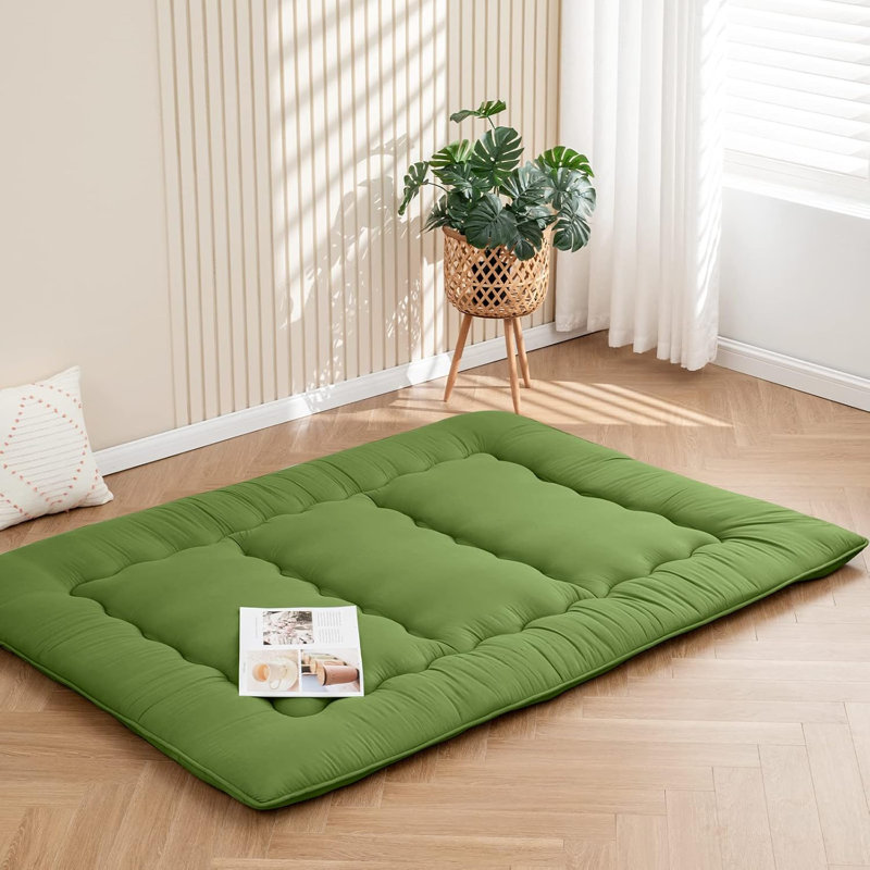Futon Mattress Mattress Topper Short Japanese Floor Mattress Memory Foam Tatami Foldable Sleeping Mattresses Camping Mattress,Army Green