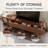 Extendable Walnut TV Stand For 65-100 Inches With 3 Drawers