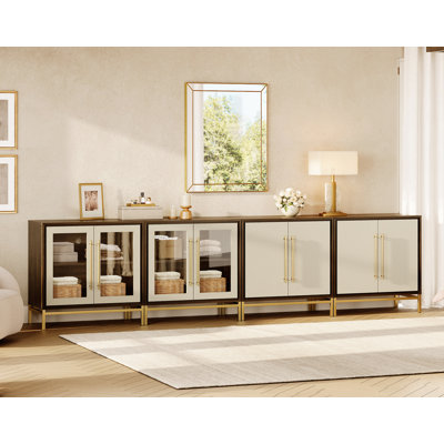 Commode en bois WAMPAT pour chambre avec surface texturée en cuir