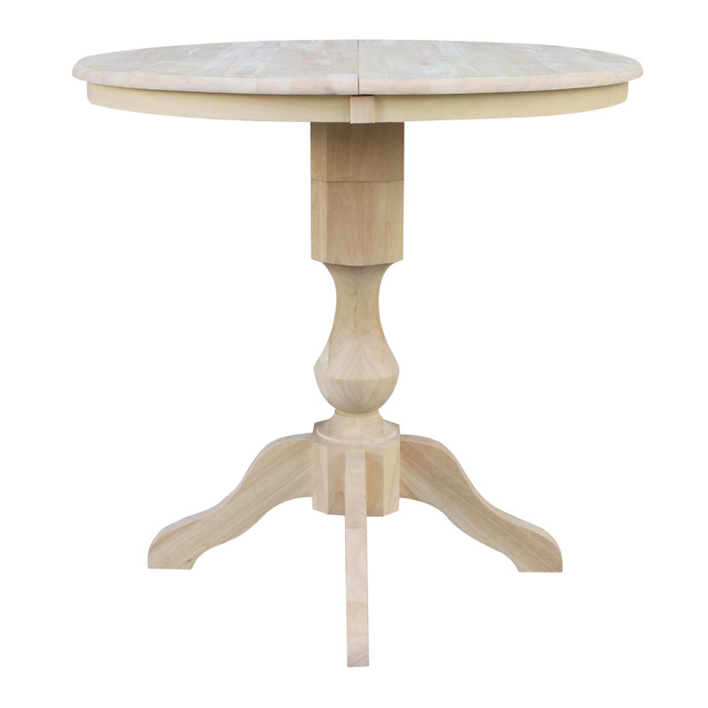 Table de salle à manger à hauteur de comptoir en bois massif Iago, Sans finition