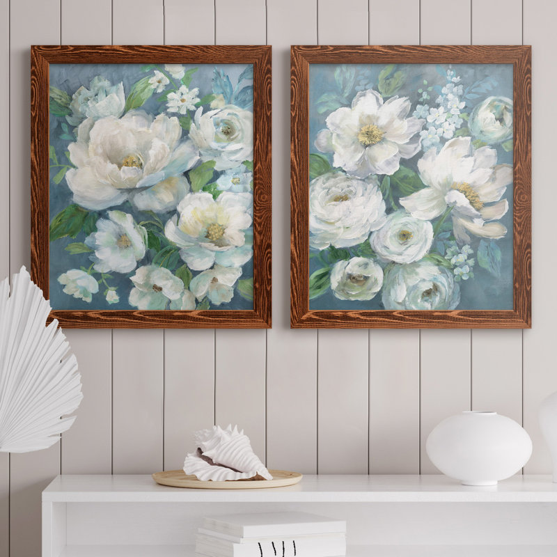 Cottage Radiance I - ensemble de 2 reproductions, H 20 po x l 17 po x P 1 po, Toile avec cadre érable, Pas de tapis