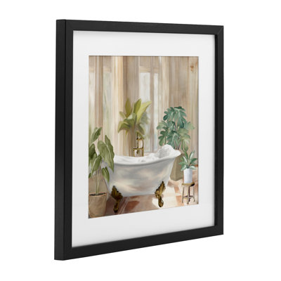 «Serenity Bathroom Plants», reproduction imprimée sous verre, conception de Kim Allen