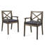 2 chaises de jardin grises avec coussins remplis de mousse, conception classique, bois, assemblage rapide, dimensions de l'assise: P 18,00 po x l 17,75 po, assise confortable