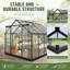 Serre en polycarbonate résistant au vent 8 x 16 pi, structure en aluminium avec toit-132798171