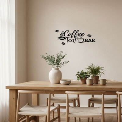 Modern Black Metal Coffee Bar Sign