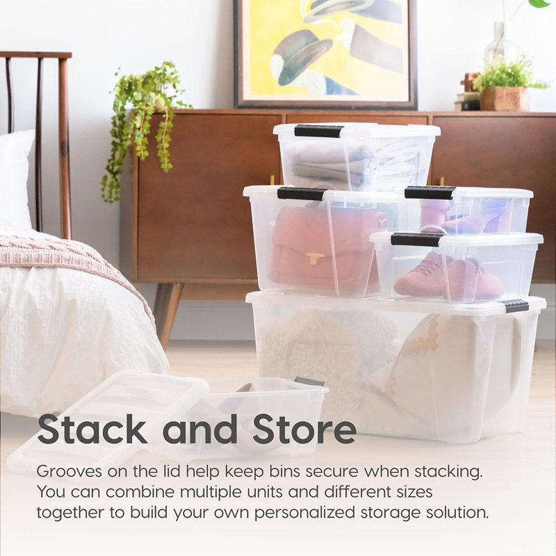 Clear Stackable Storage Bins with Lids – Home & Closet Organization Containers