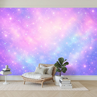 Wall Mural Peel and Stick Wallpaper fantasy pastel color pastel sky Self-Adhesive Removable Contact Paper Wall Decor for Living Room Bedroom 100"H x 144"W