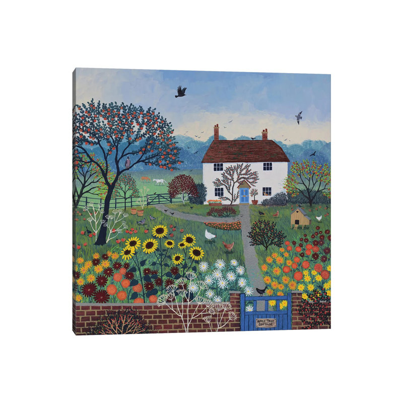 Apple Tree Cottage by Jo Grundy - Wrapped Canvas Painting, 45.72 cm H x 45.72 cm W x 3.175 cm D