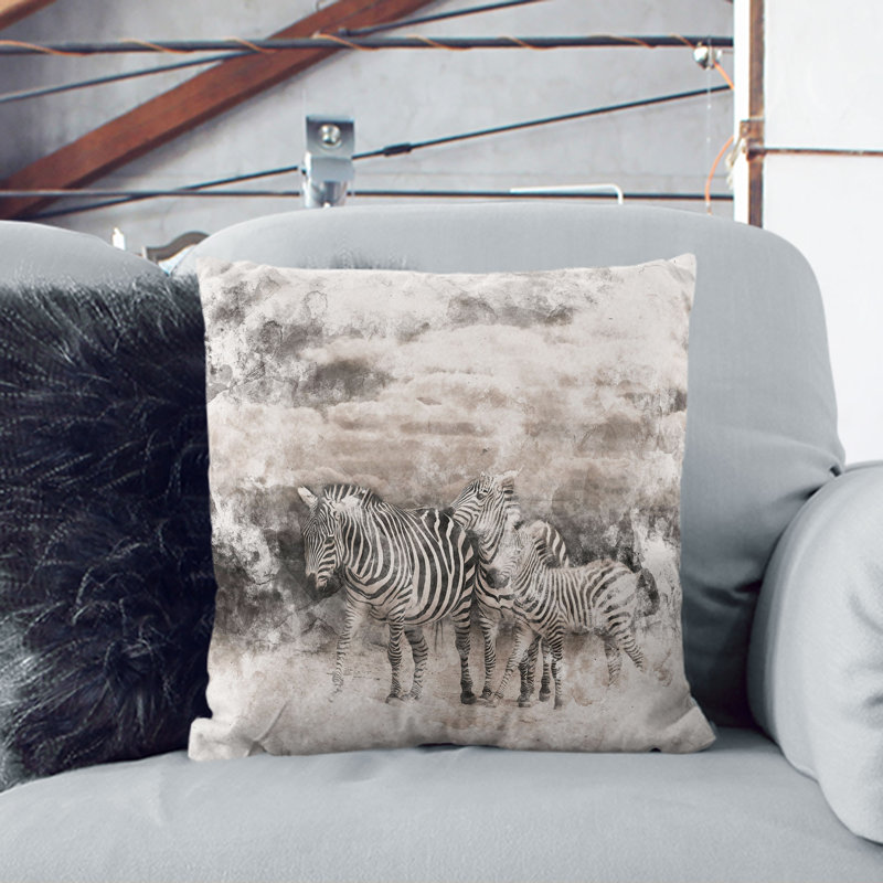 Square Throw Cushion, 55cm H x 55cm W x 20cm D, Black