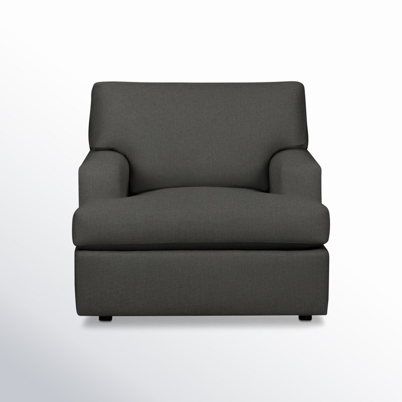 Fauteuil d'appoint Cleo, Lin texturé gris anthracite Zuma