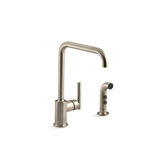 Purist® Two-Hole Kitchen Sink Faucet with 8" Spout and Matching Finish Sidespray