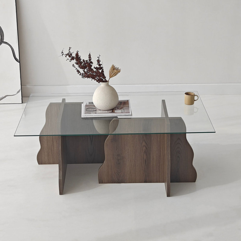 Table basse, Noyer, Transparent