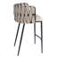 Tabouret de comptoir 27 po Tyrone avec dossier tissé et pieds en métal-132709261-33323