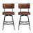 26''Retro Swivel Counter Stools Set Of 2,Brown Counter Stools With Iron Frame,PU Sponge Cushion,Footrest,Suitable For Kitchen/Bedroom/Dining Room.-502620373